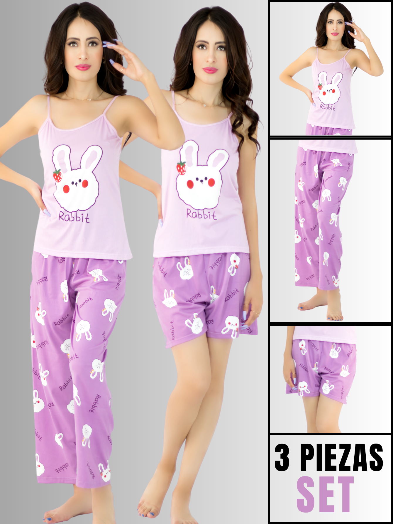 Foto 2 | Set de Pijama Pij-084 para Mujer 3 Piezas