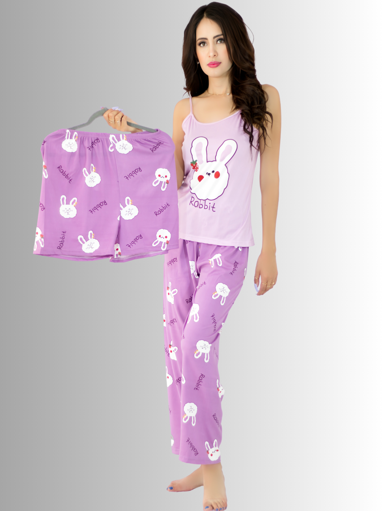 Foto 4 pulgar | Set de Pijama Pij-084 para Mujer 3 Piezas