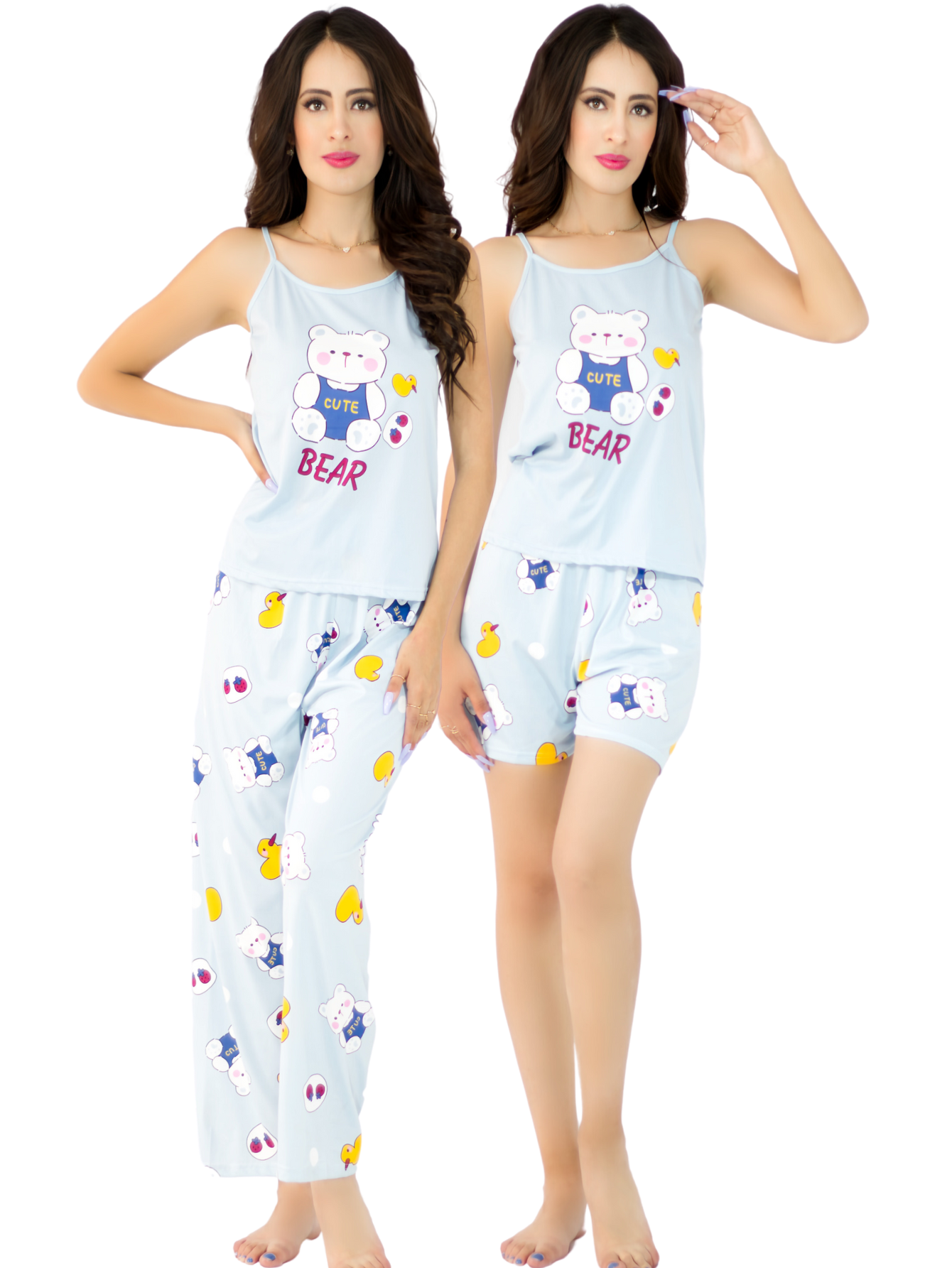 Foto 2 | Set de Pijama Azul para Mujer Pantalón/ Short/ Blusa