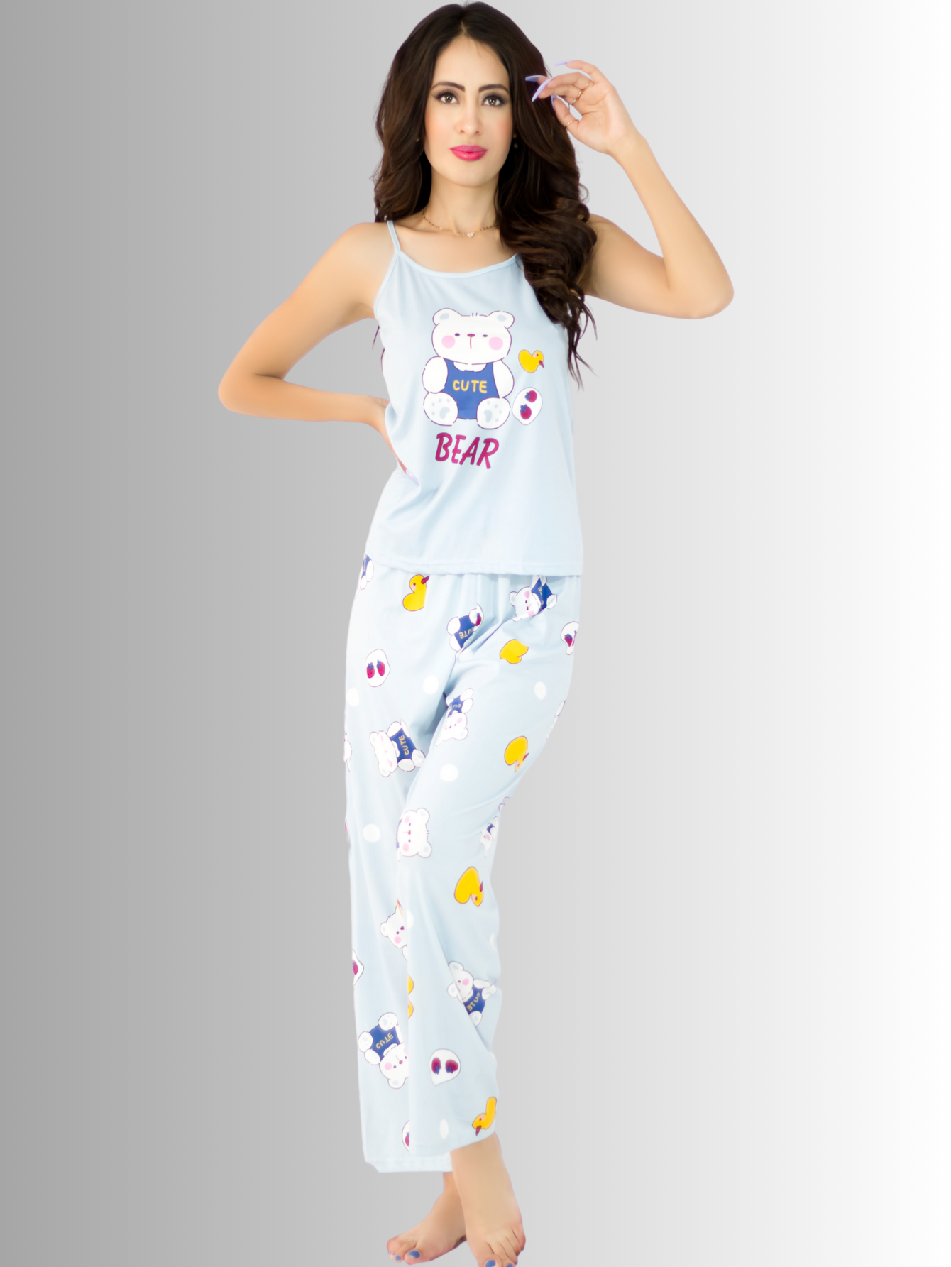 Foto 5 pulgar | Set de Pijama Azul para Mujer Pantalón/ Short/ Blusa