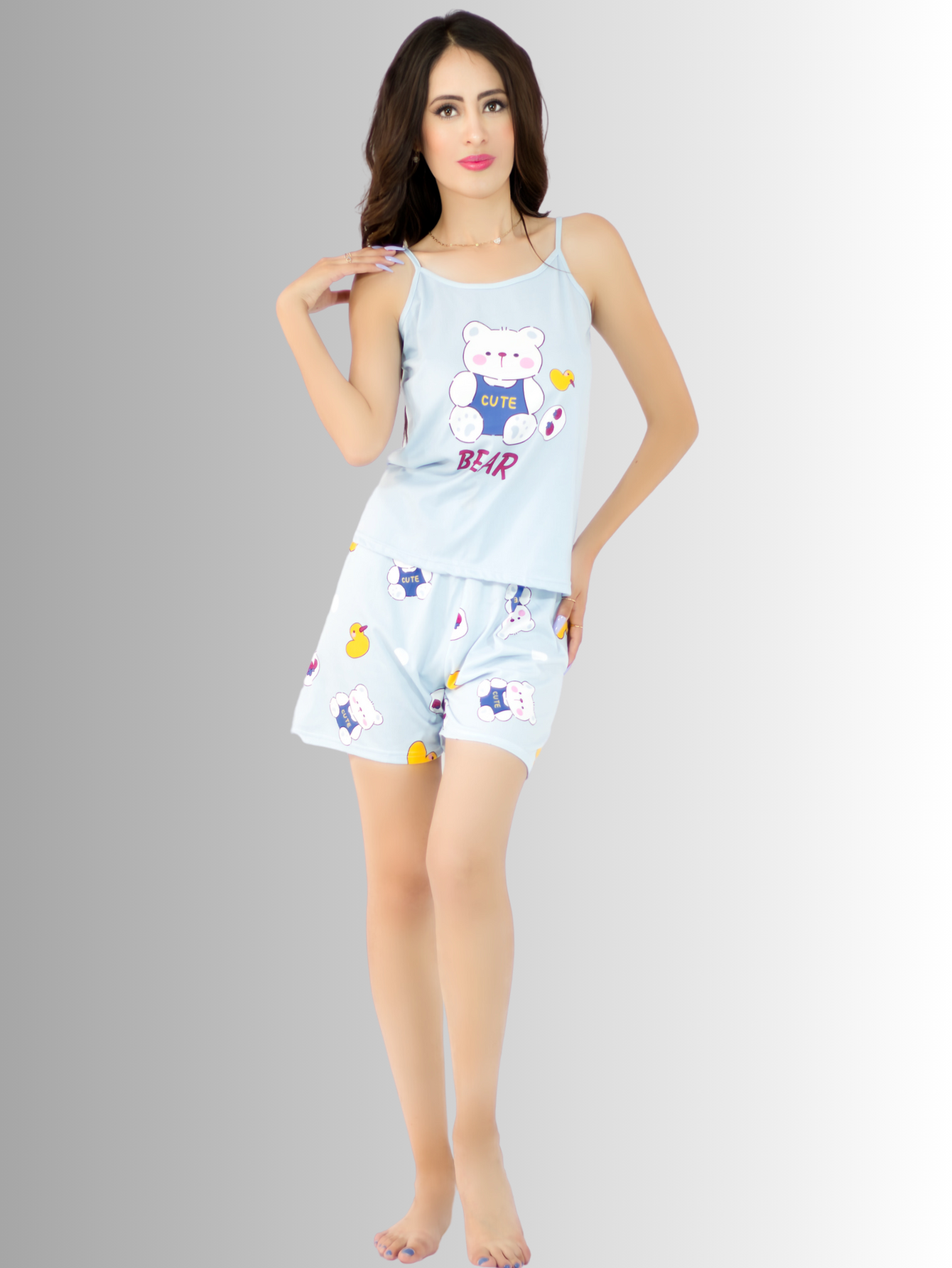 Foto 6 pulgar | Set de Pijama Azul para Mujer Pantalón/ Short/ Blusa