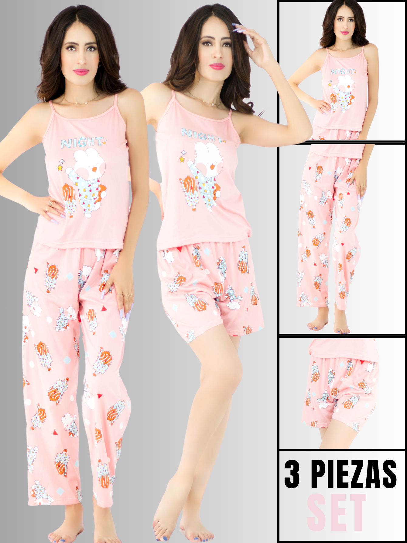 Foto 2 | Set de Pijama de 3 Piezas Para Mujer Pij-084 Diseño Único