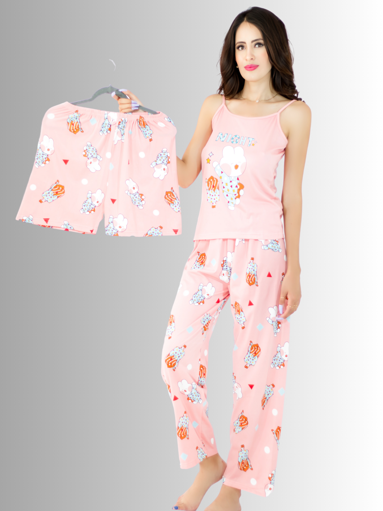 Foto 4 pulgar | Set de Pijama de 3 Piezas Para Mujer Pij-084 Diseño Único