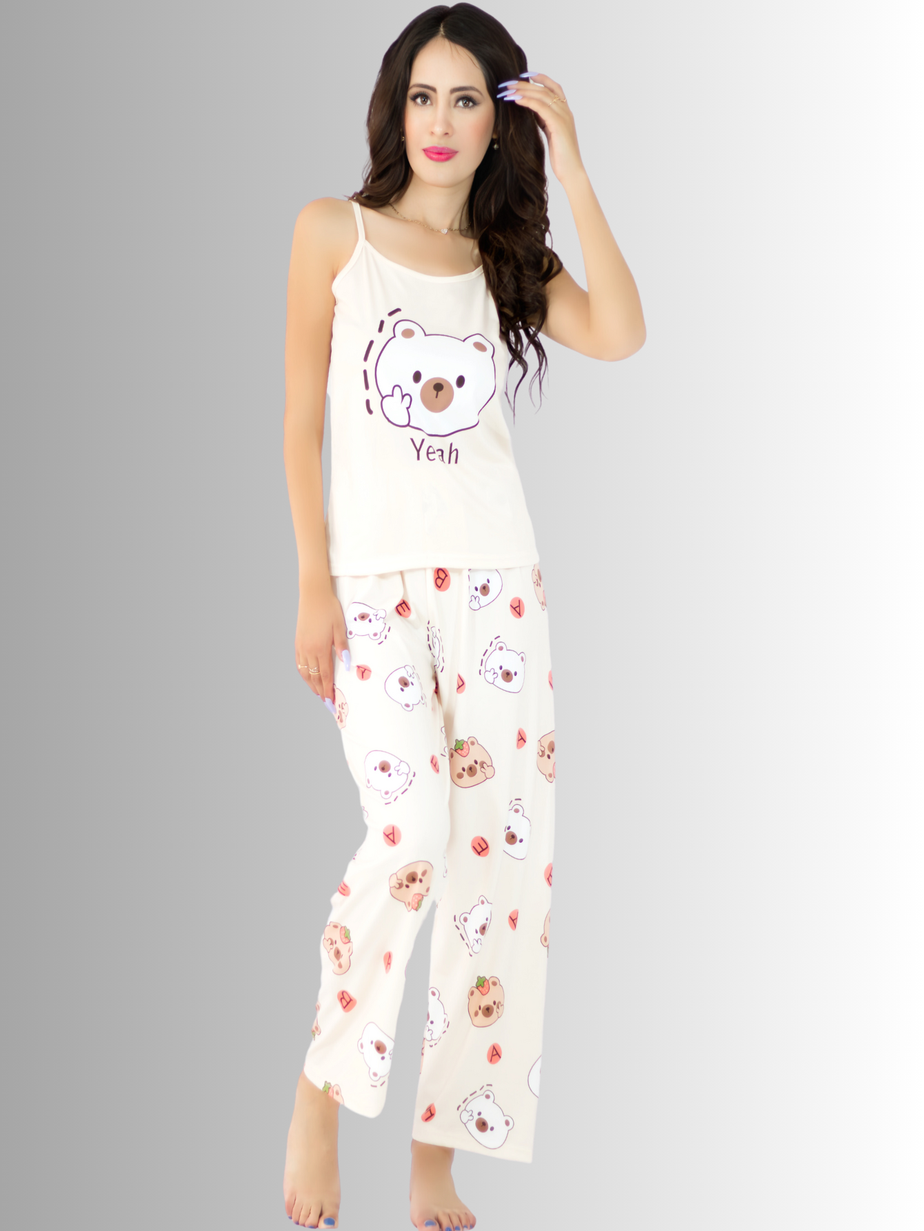 Foto 4 | Set de Pijama de 3 Piezas Pantalón Short y Blusa para Mujer Pij-084 Diseño Único