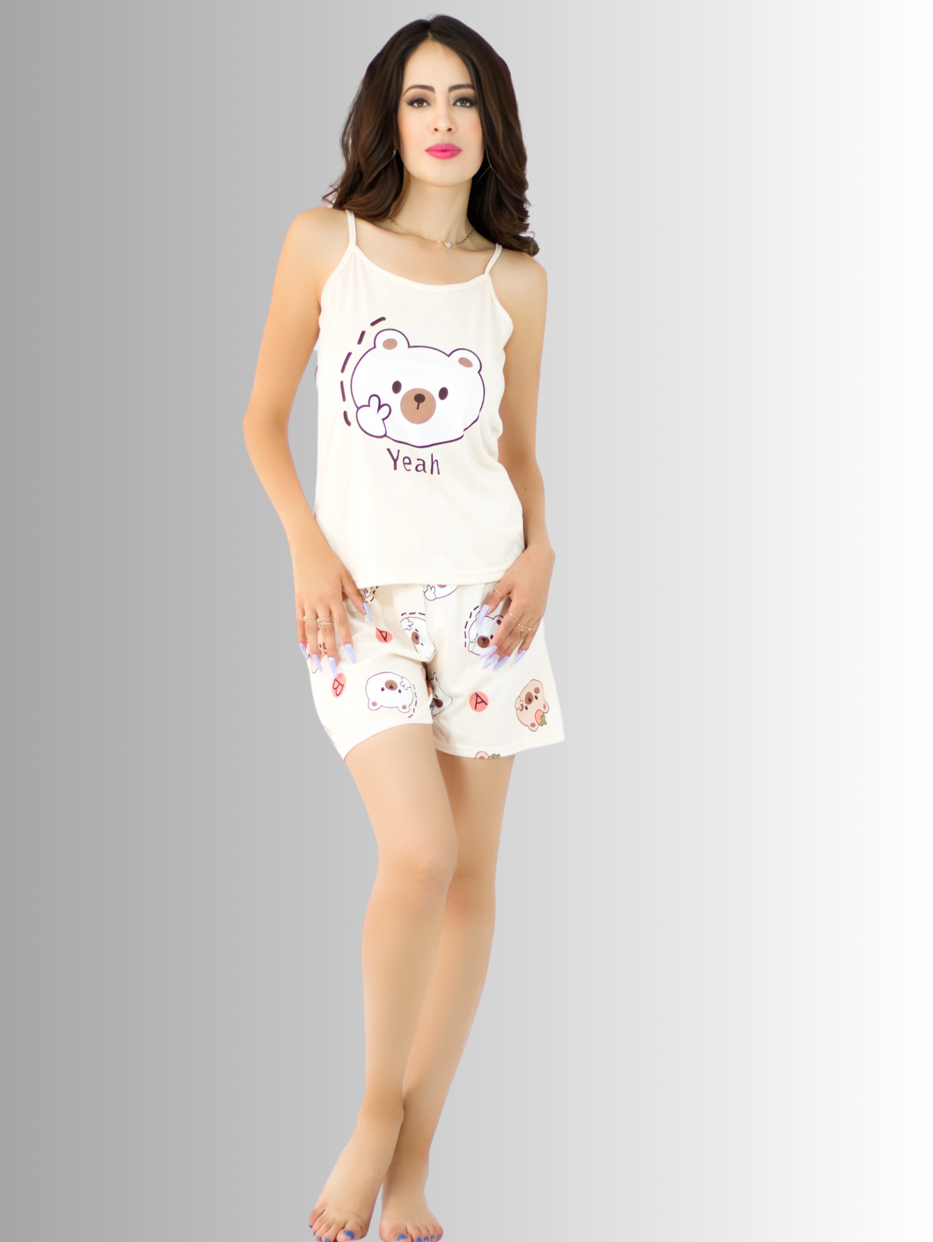 Foto 6 pulgar | Set de Pijama de 3 Piezas Pantalón Short y Blusa para Mujer Pij-084 Diseño Único