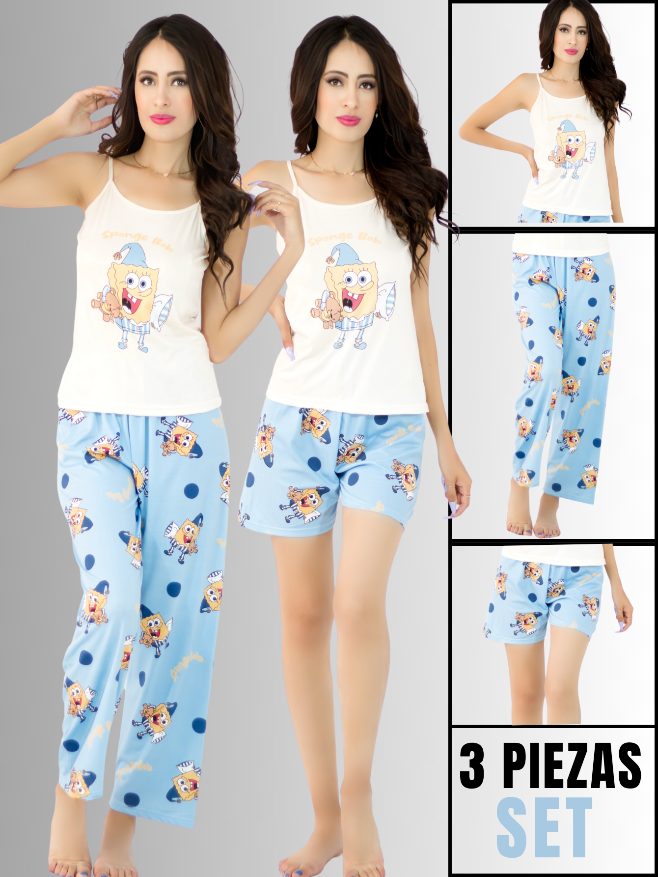 Foto 2 | Set de Pijama de 3 Piezas Para Mujer Pij-084 Diseño Único