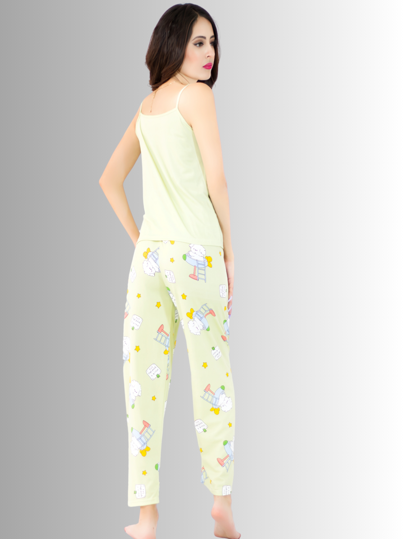 Foto 7 pulgar | Set de Pijama Verde para Mujer Pantalón/ Short/ Blusa