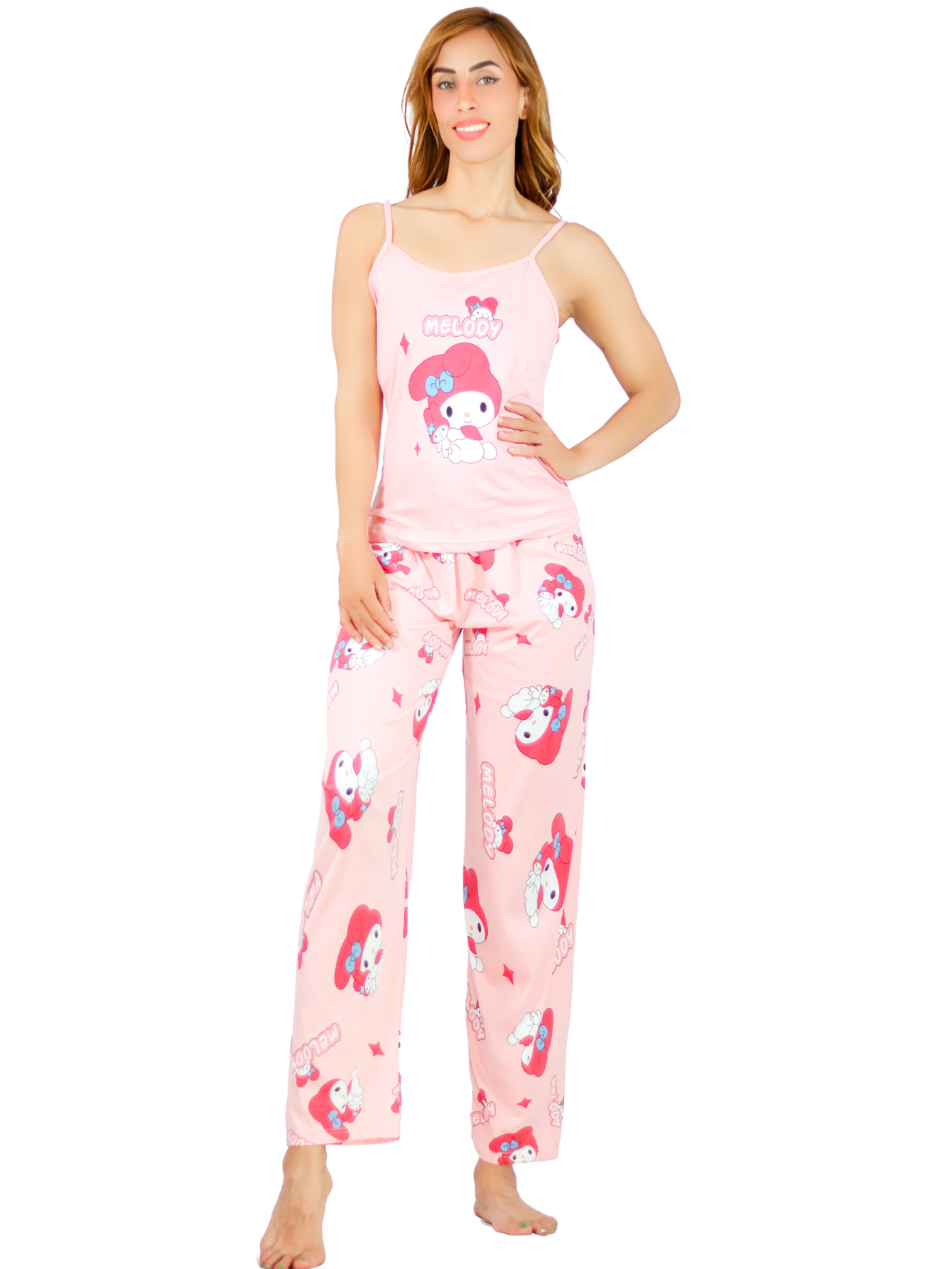 Foto 2 pulgar | Set Pijama de Pantalón y Blusa Pij-086 Estampado para Mujer