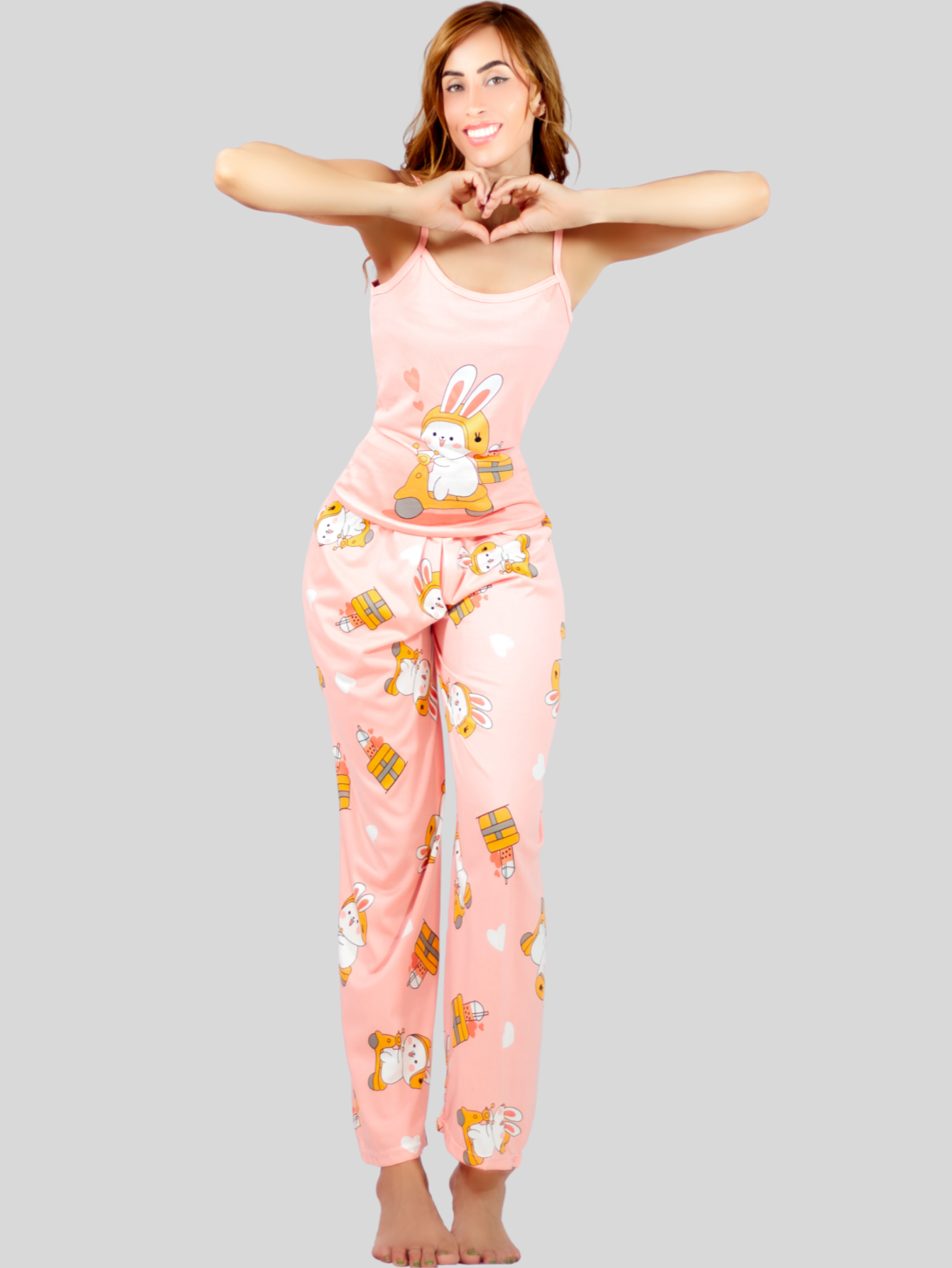 Foto 3 pulgar | Set Pijama de Pantalón y Blusa Pij-086 Estampado para Mujer