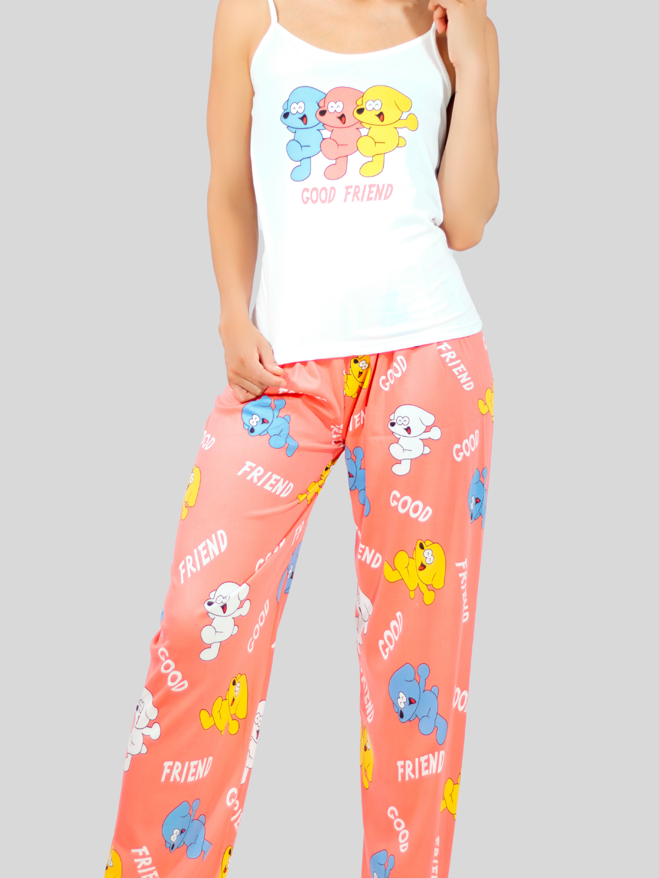 Foto 5 pulgar | Set Pijama de Pantalón Y Blusa Pij-086 Estampado para Mujer