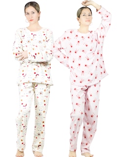Foto 1 | Set De 2 Pijamas Afelpadas Mujer Polar Pantalón Pij-035-d54/55 Sudadera Ropa Invierno