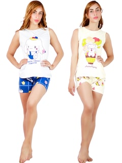 Foto 1 | Set De 2 Pijama De Short Y Playera Mujer Ropa De Dormir Pij-085px2-d2/d3 Aesthetic
