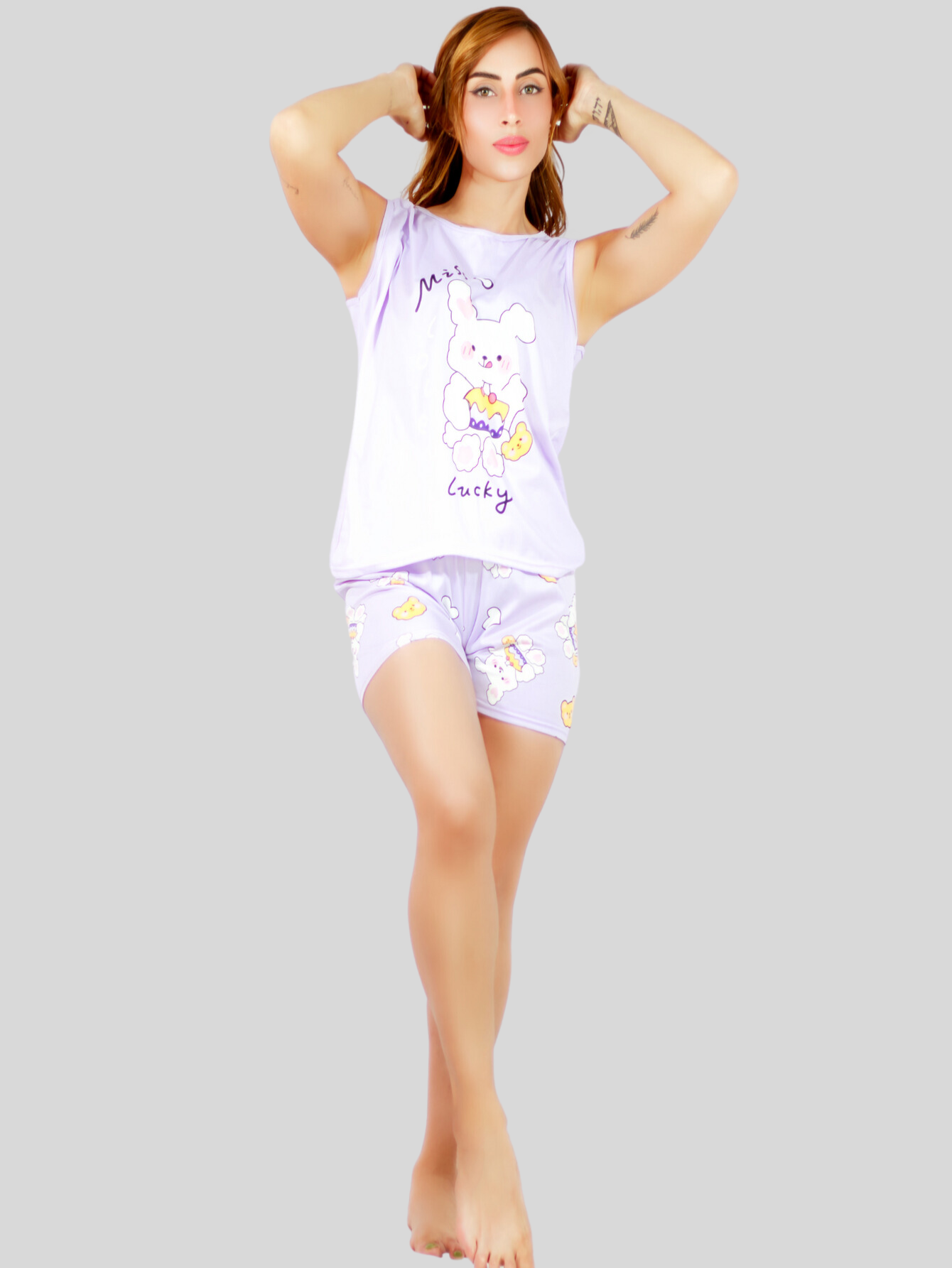 Foto 3 pulgar | Set De 2 Pijama De Short Y Playera Mujer Ropa De Dormir Pij-085px2-d1/d2 Aesthetic