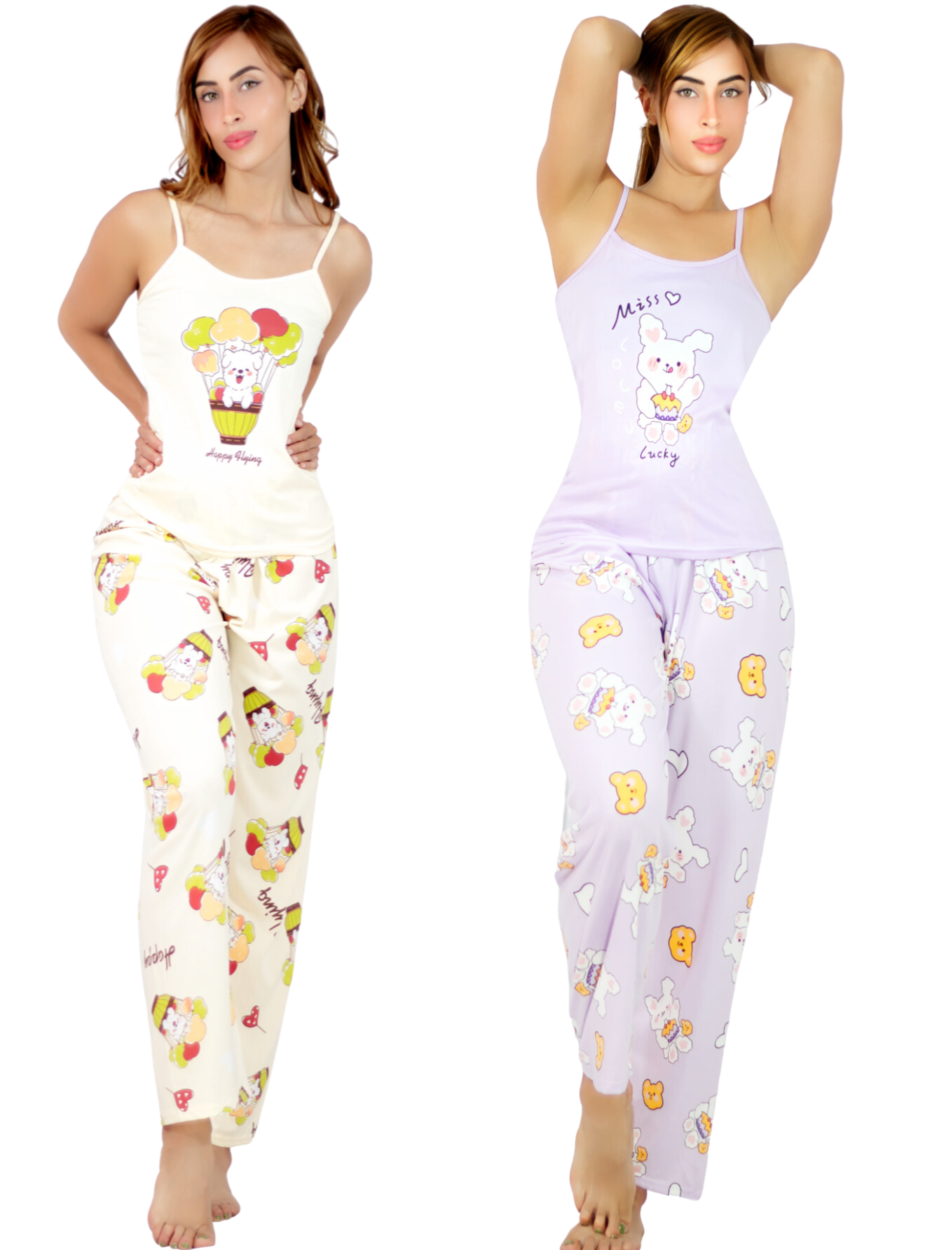 Set De 2 Conjunto Pijama Mujer Blusa Y Pantalón Dama Pij-086 D3/d4 Piyama Pyjama