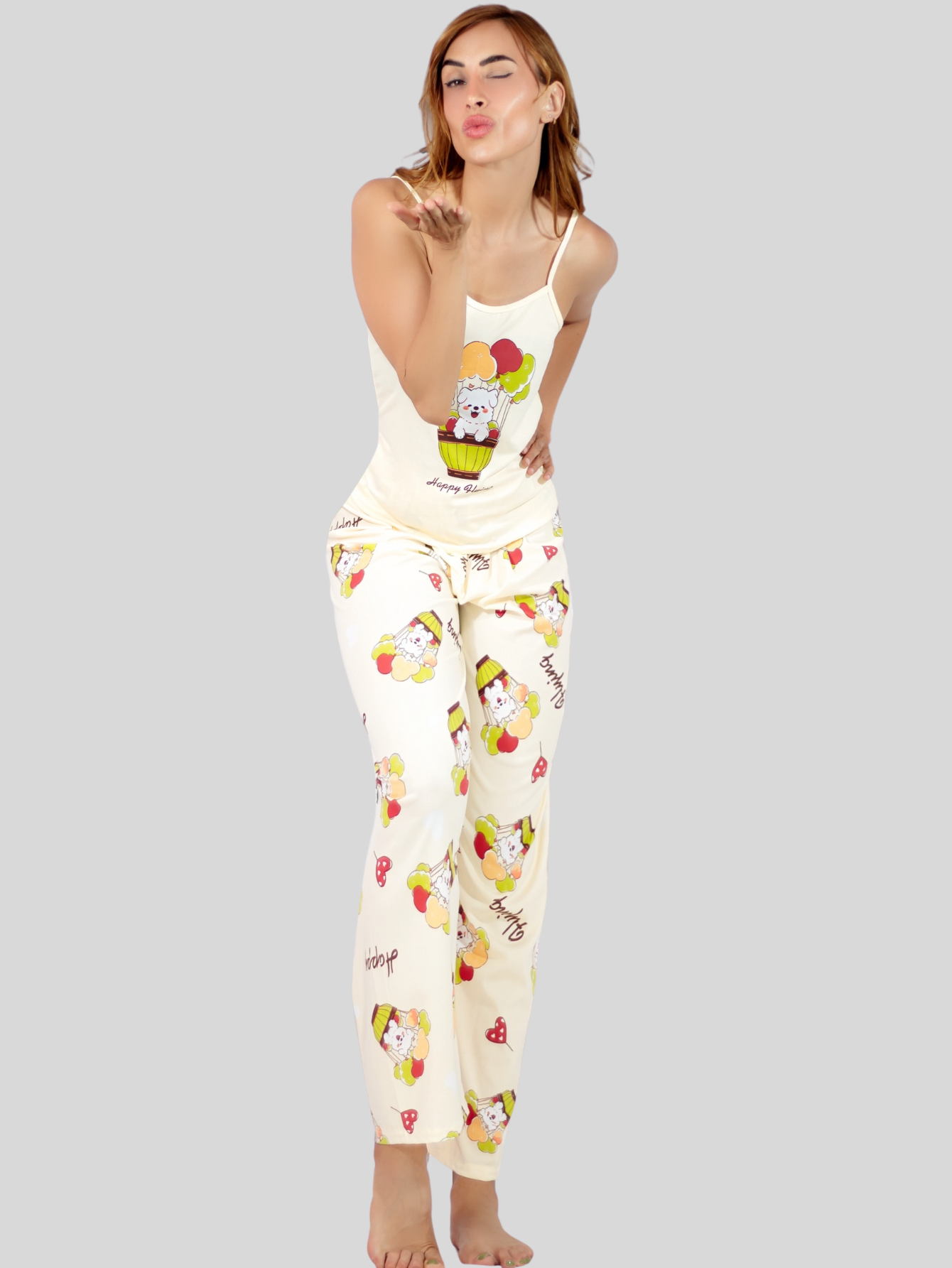 Foto 2 | Set De 2 Pijama De Short Y Pants Mujer Ropa De Dormir Pij-085-086 D4/d3 Aesthetic