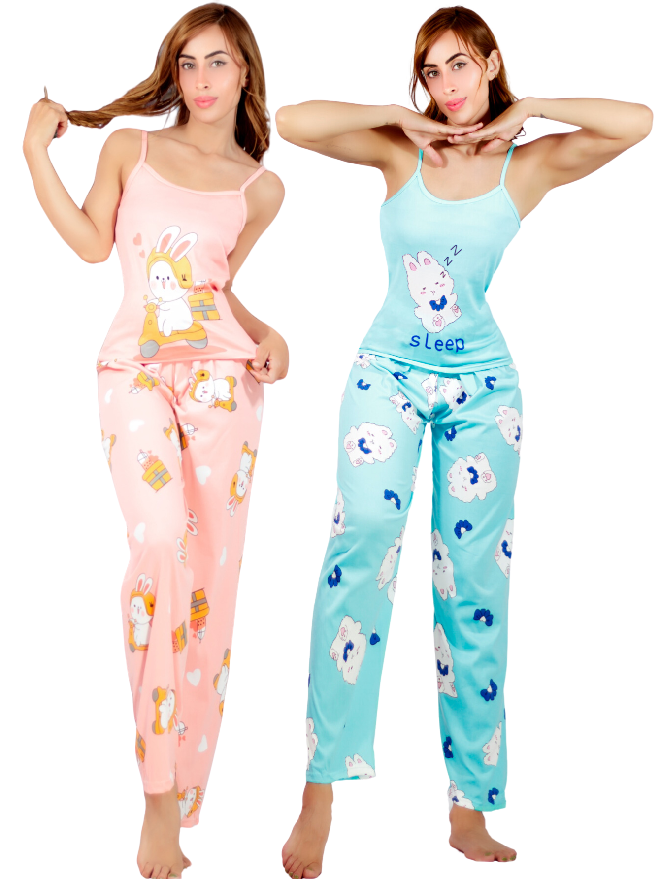 Set De 2 Conjunto Pijama Mujer Blusa Y Pantalón Dama Pij-086 D1/d2 Piyama Pyjama
