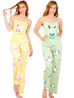 Foto 1 | Set De 2 Conjunto Pijama Mujer Blusa Y Pantalón Dama Pij-086 D9/d10 Piyama Pyjama