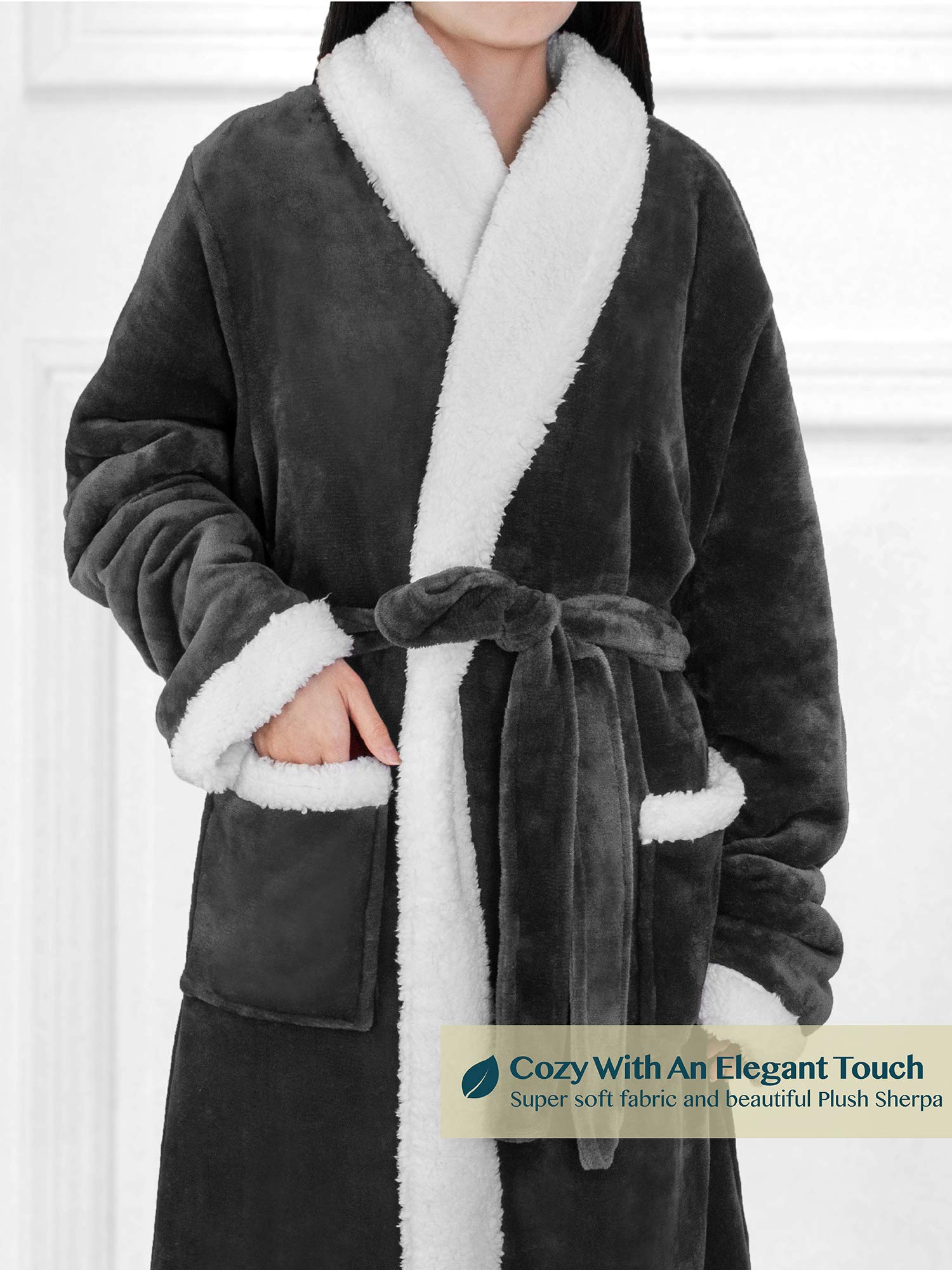 Foto 4 pulgar | Forro Polar Sherpa Robe Pavilia Premium Para Mujer Con Ribete Satinado - Venta Internacional.