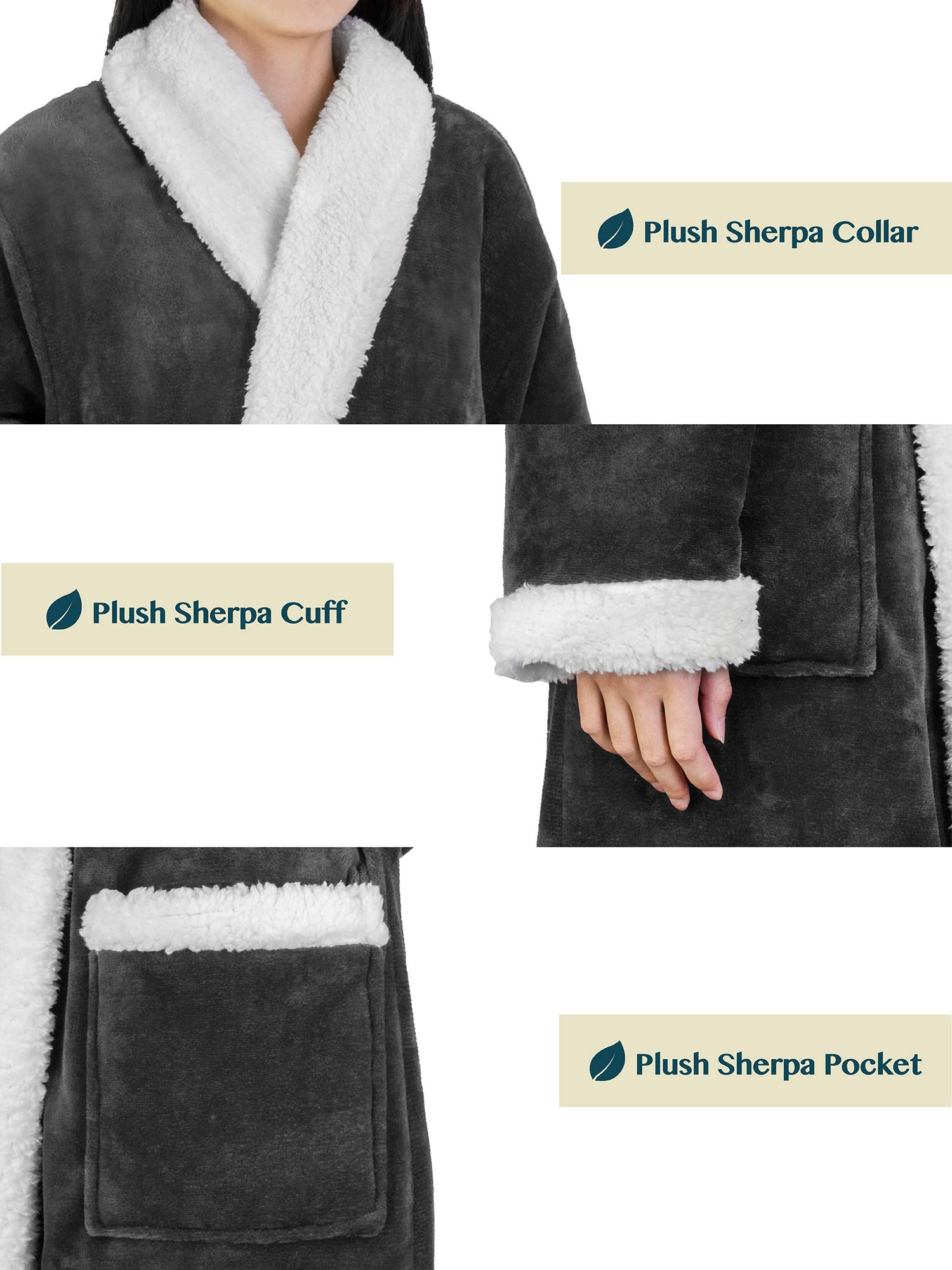 Foto 5 pulgar | Forro Polar Sherpa Robe Pavilia Premium Para Mujer Con Ribete Satinado - Venta Internacional.