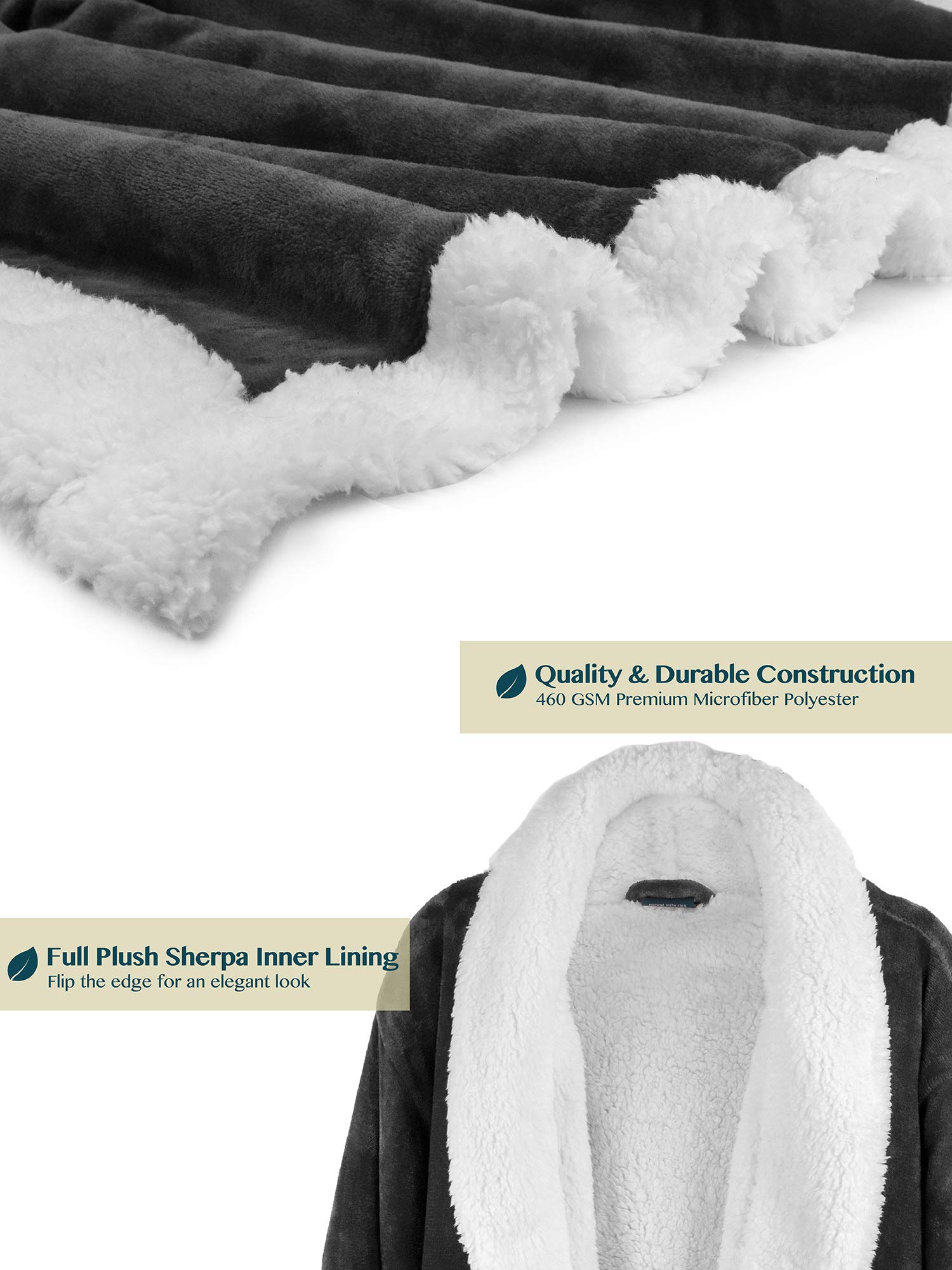 Foto 6 pulgar | Forro Polar Sherpa Robe Pavilia Premium Para Mujer Con Ribete Satinado - Venta Internacional.