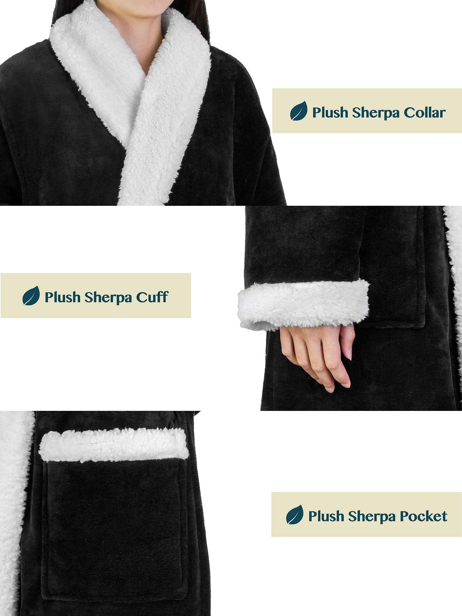 Foto 5 pulgar | Forro Polar Sherpa Robe Pavilia Premium Para Mujer Con Ribete Satinado - Venta Internacional.
