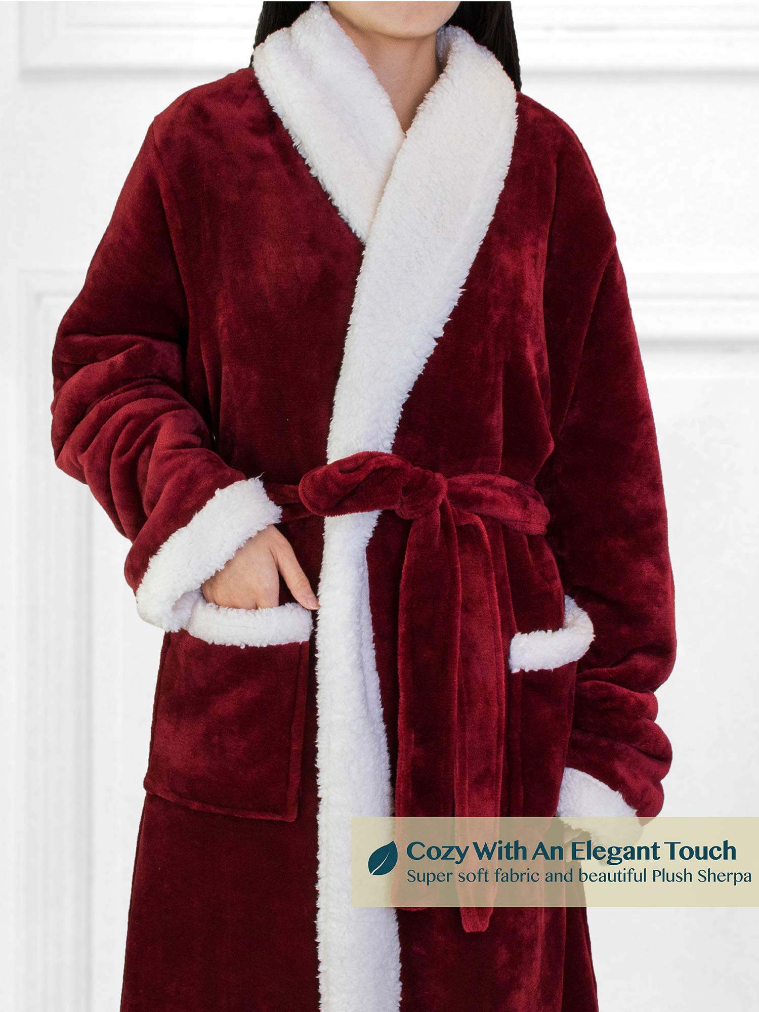 Foto 4 pulgar | Forro Polar Sherpa Robe Pavilia Premium Para Mujer Con Ribete Satinado - Venta Internacional.