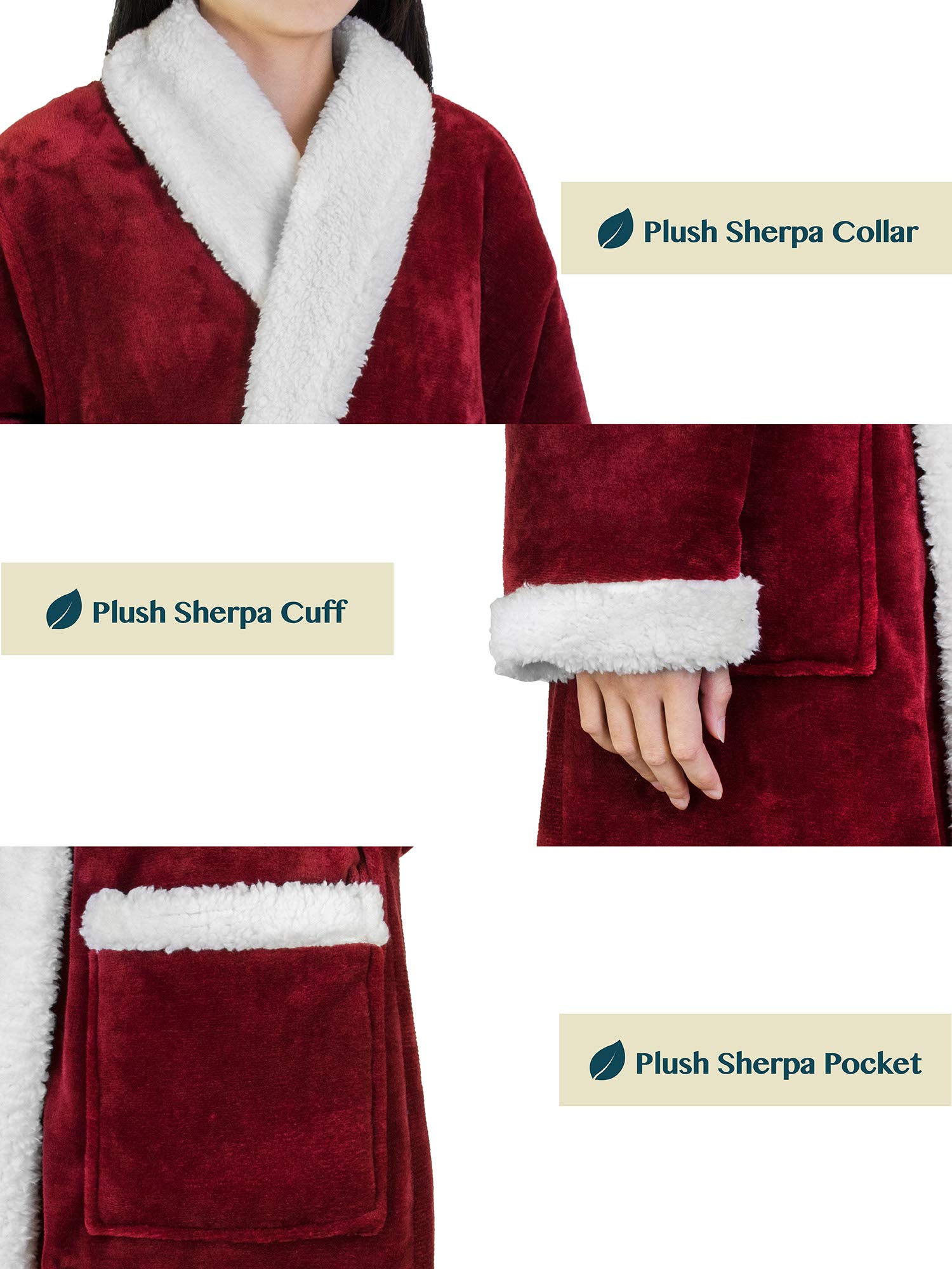 Foto 5 pulgar | Forro Polar Sherpa Robe Pavilia Premium Para Mujer Con Ribete Satinado - Venta Internacional.