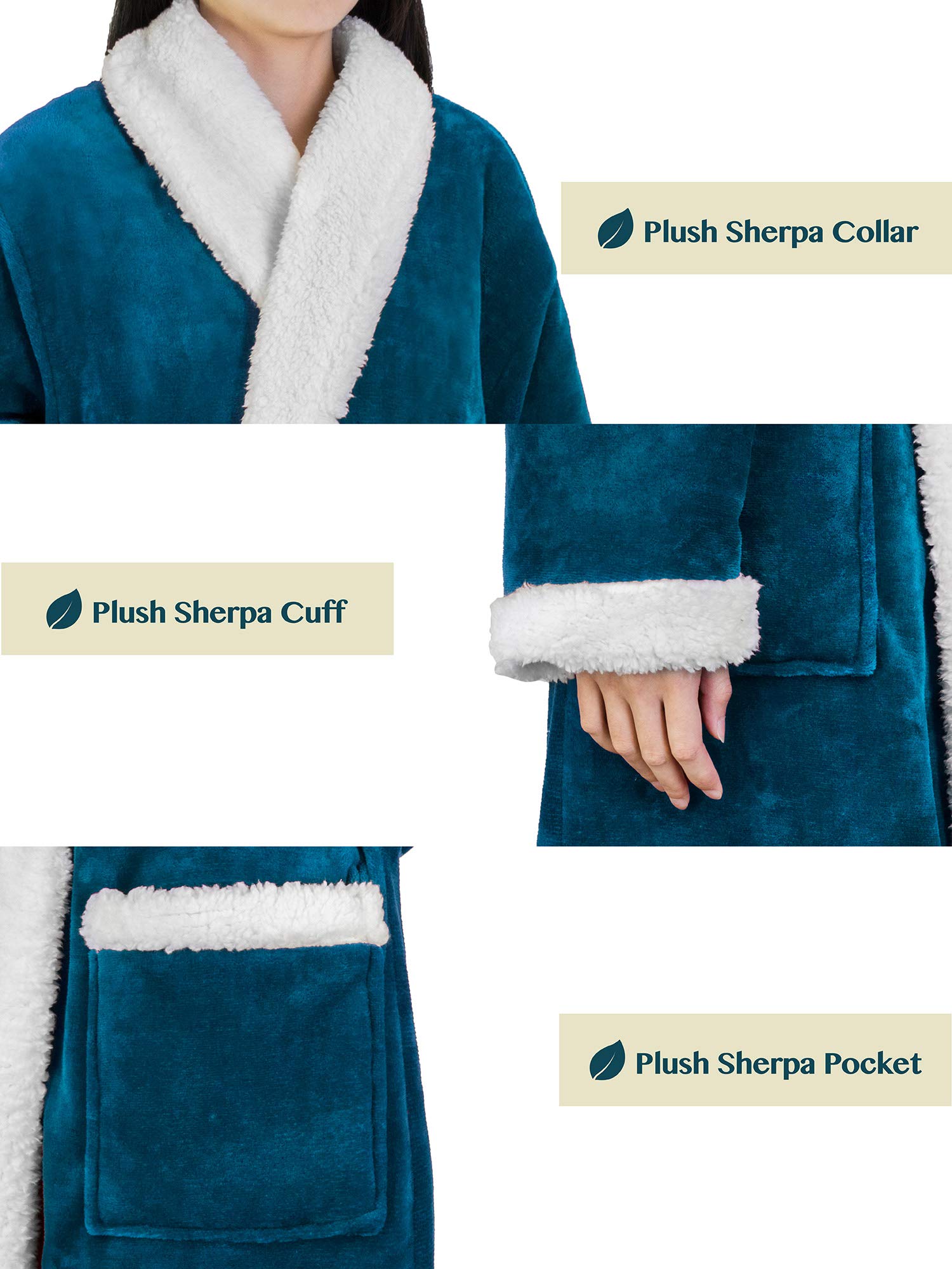 Foto 5 pulgar | Forro Polar Sherpa Robe Pavilia Premium Para Mujer Con Ribete Satinado - Venta Internacional.