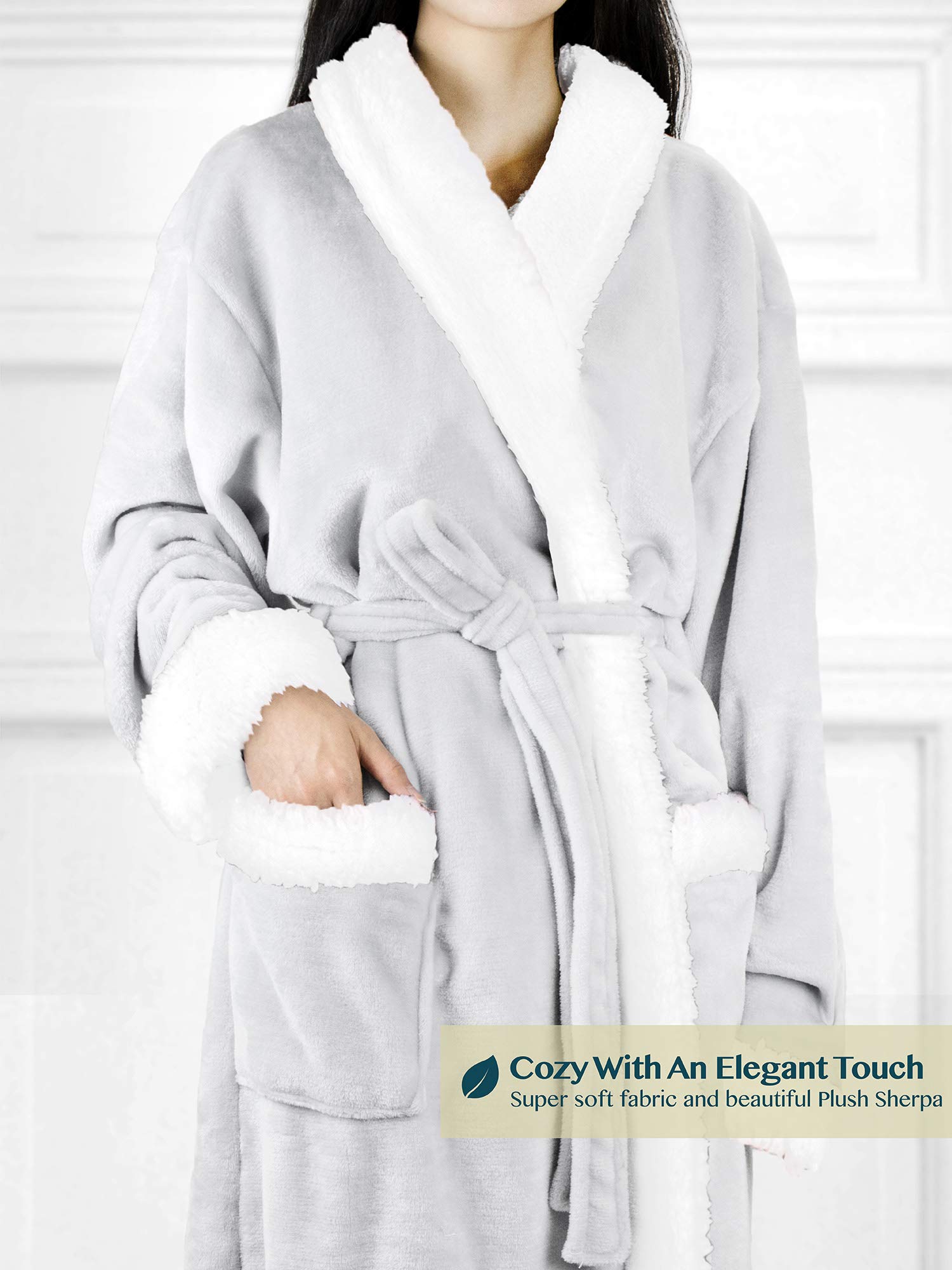Foto 4 pulgar | Forro Polar Sherpa Robe Pavilia Premium Para Mujer Con Ribete Satinado - Venta Internacional.