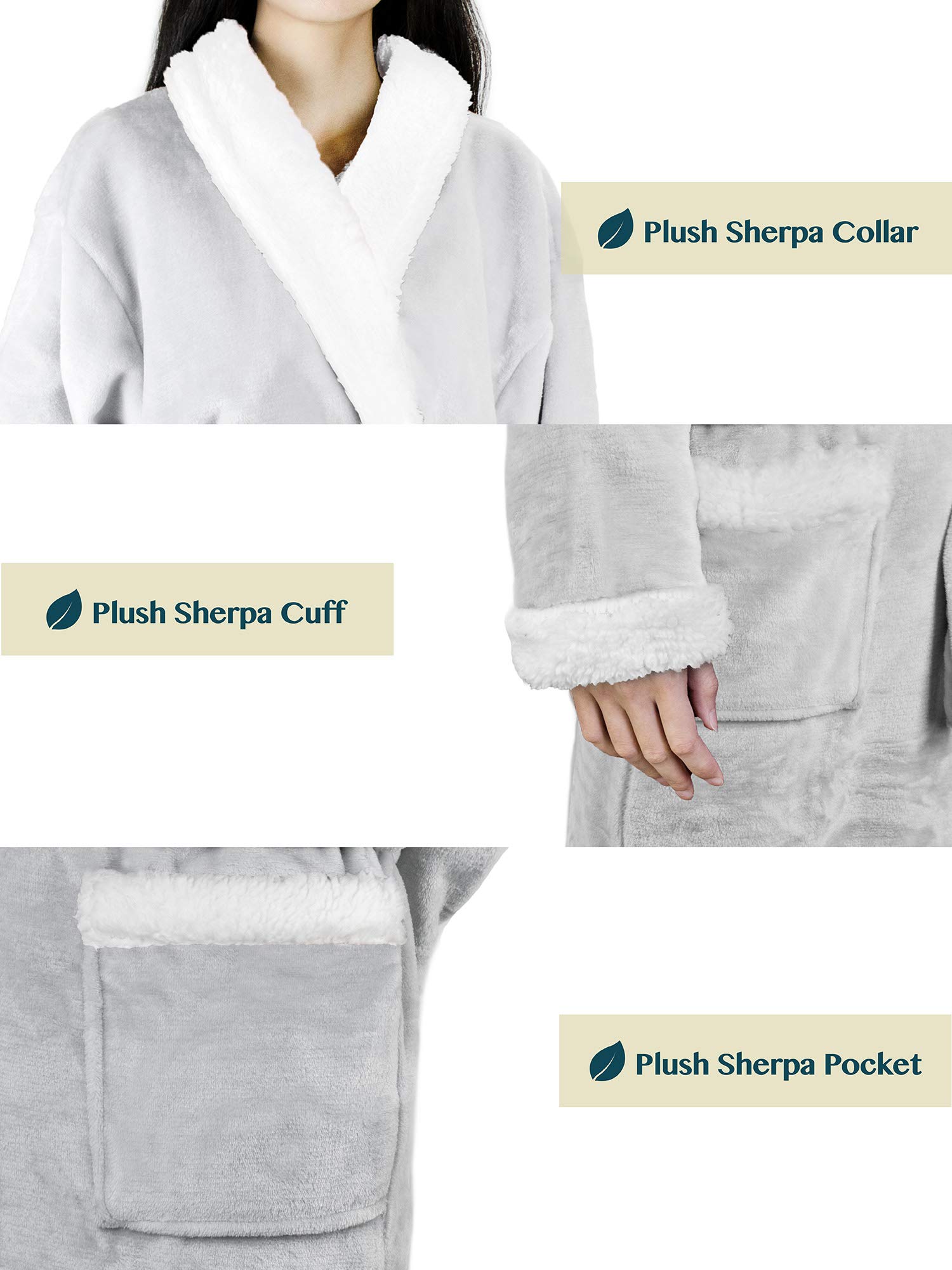 Foto 5 pulgar | Forro Polar Sherpa Robe Pavilia Premium Para Mujer Con Ribete Satinado - Venta Internacional.