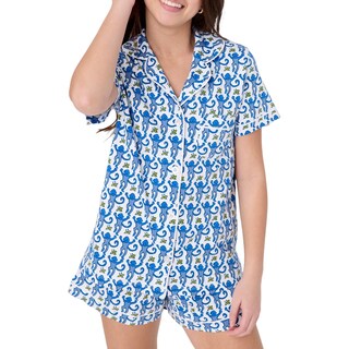 Foto 1 | Conjunto De Pijama Para Mujer, Pantalones Cortos Con Botones, 2 Piezas, Monkey Bunny - Venta Internacional.