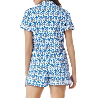 Foto 2 | Conjunto De Pijama Para Mujer, Pantalones Cortos Con Botones, 2 Piezas, Monkey Bunny - Venta Internacional.