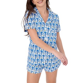 Foto 4 | Conjunto De Pijama Para Mujer, Pantalones Cortos Con Botones, 2 Piezas, Monkey Bunny - Venta Internacional.