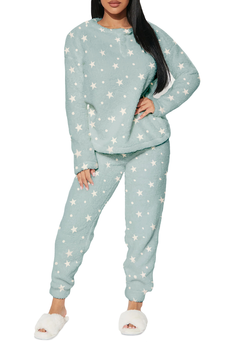Foto 3 pulgar | Pijama Shendy Vendy Conjunto 2 Piezas Afelpado Verde para Mujer