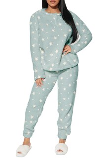 Foto 2 | Pijama Shendy Vendy Conjunto 2 Piezas Afelpado Verde para Mujer