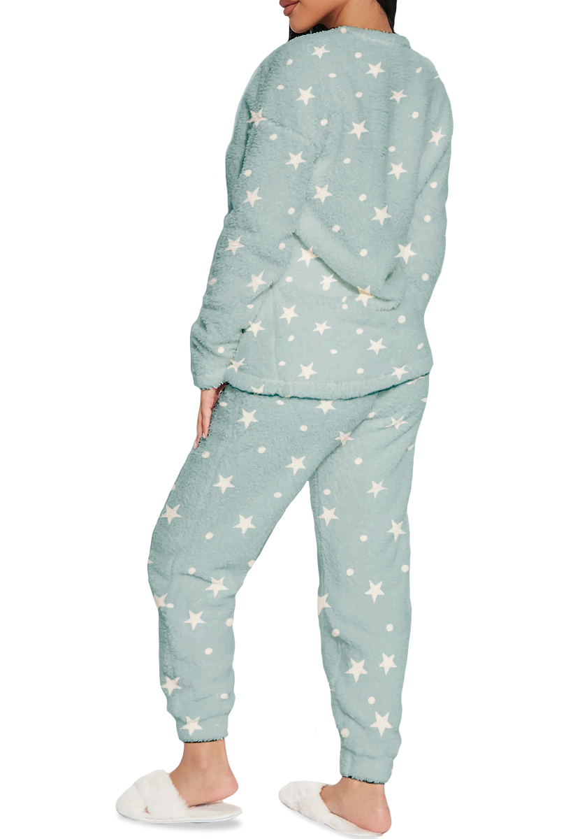Foto 5 pulgar | Pijama Shendy Vendy Conjunto 2 Piezas Afelpado Verde para Mujer