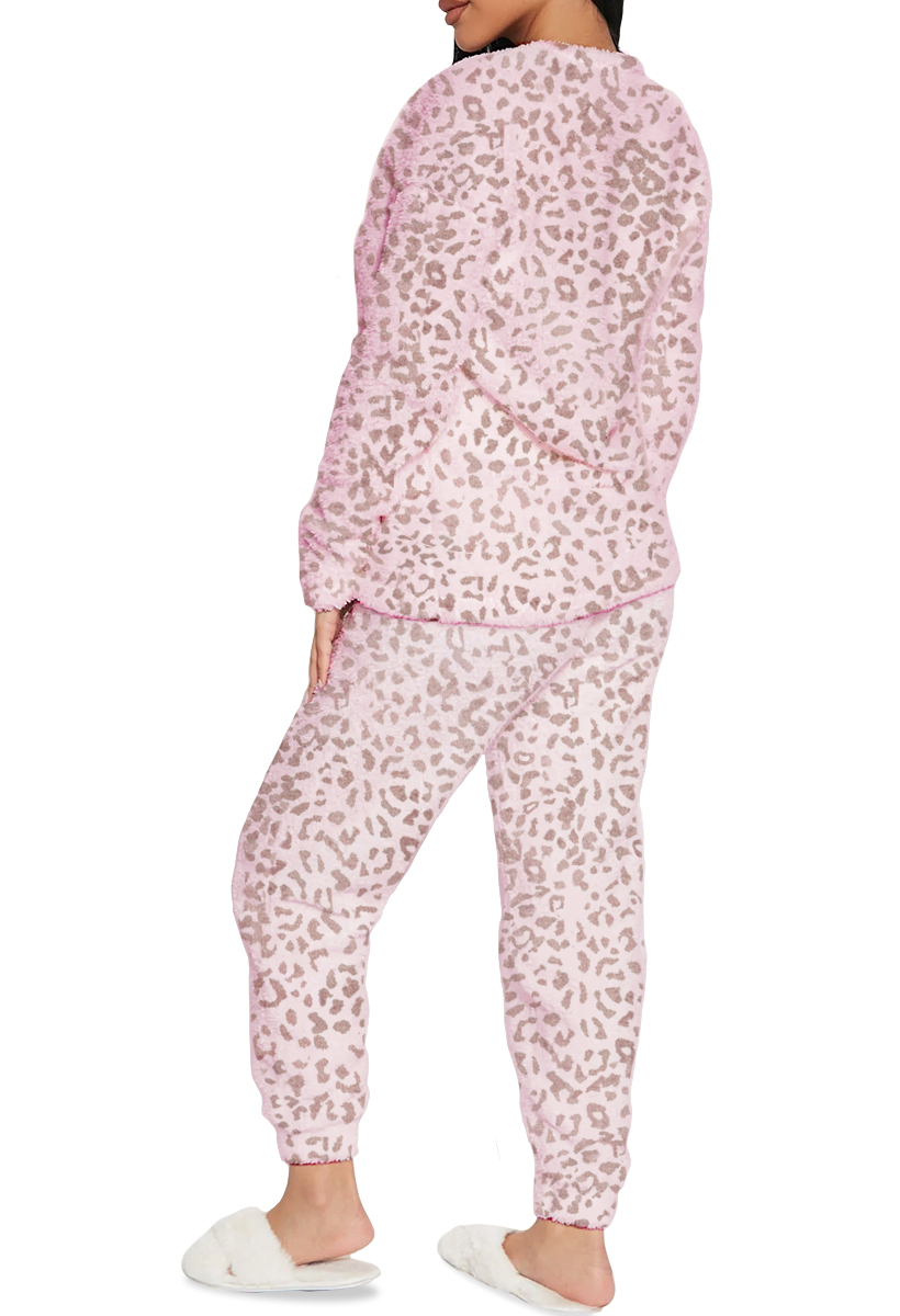 Foto 5 pulgar | Pijama Para Mujer Shendy Vendy Conjunto 2 Piezas Elegante Invierno Afelpado Rosa Palido Manchas Mediano
