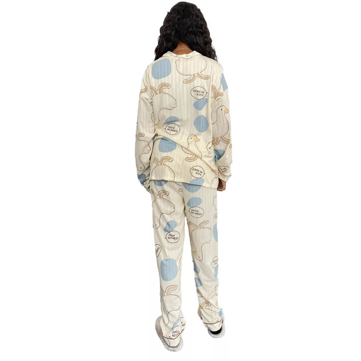 Foto 2 | Pijama Para Mujer Conjunto 2 Piezas Con Botones Y Diseño Patos