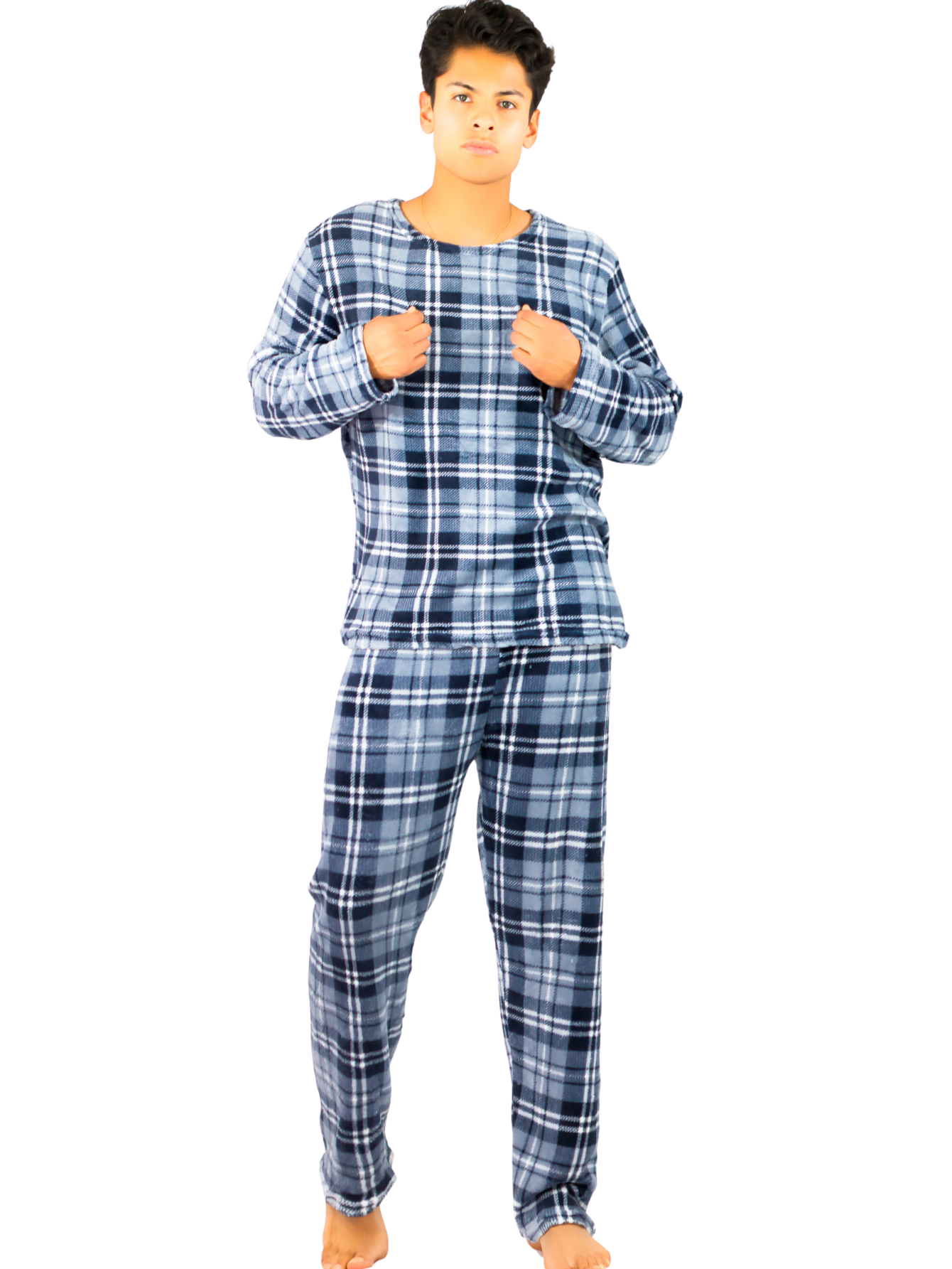 Foto 2 pulgar | Pijama De Hombre Afelpada Pantalón Sudadera Tela Pij-055-2-hom D33 Polar Suave
