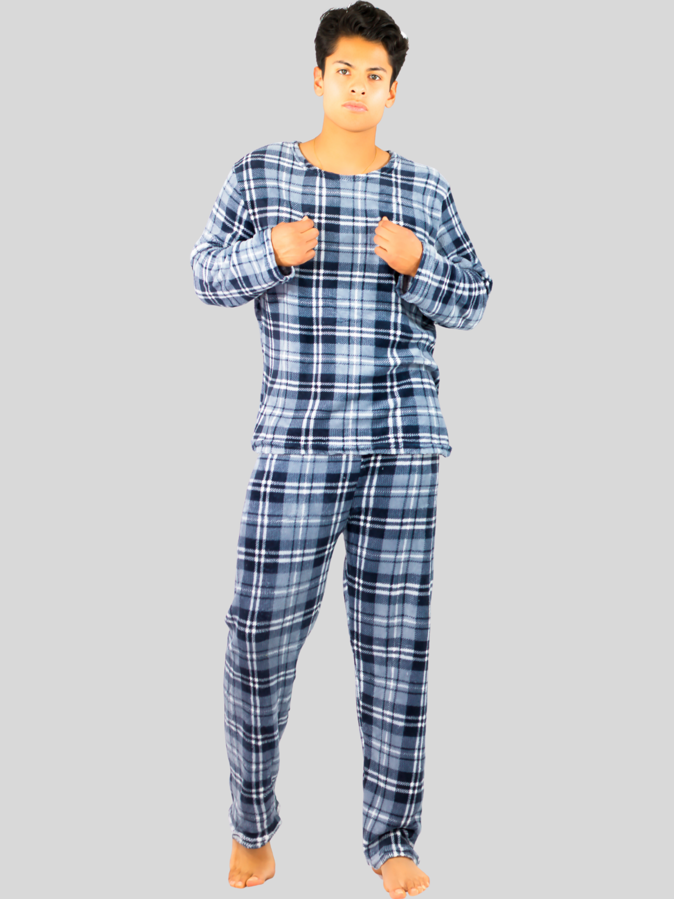 Foto 3 pulgar | Pijama De Hombre Afelpada Pantalón Sudadera Tela Pij-055-2-hom D33 Polar Suave