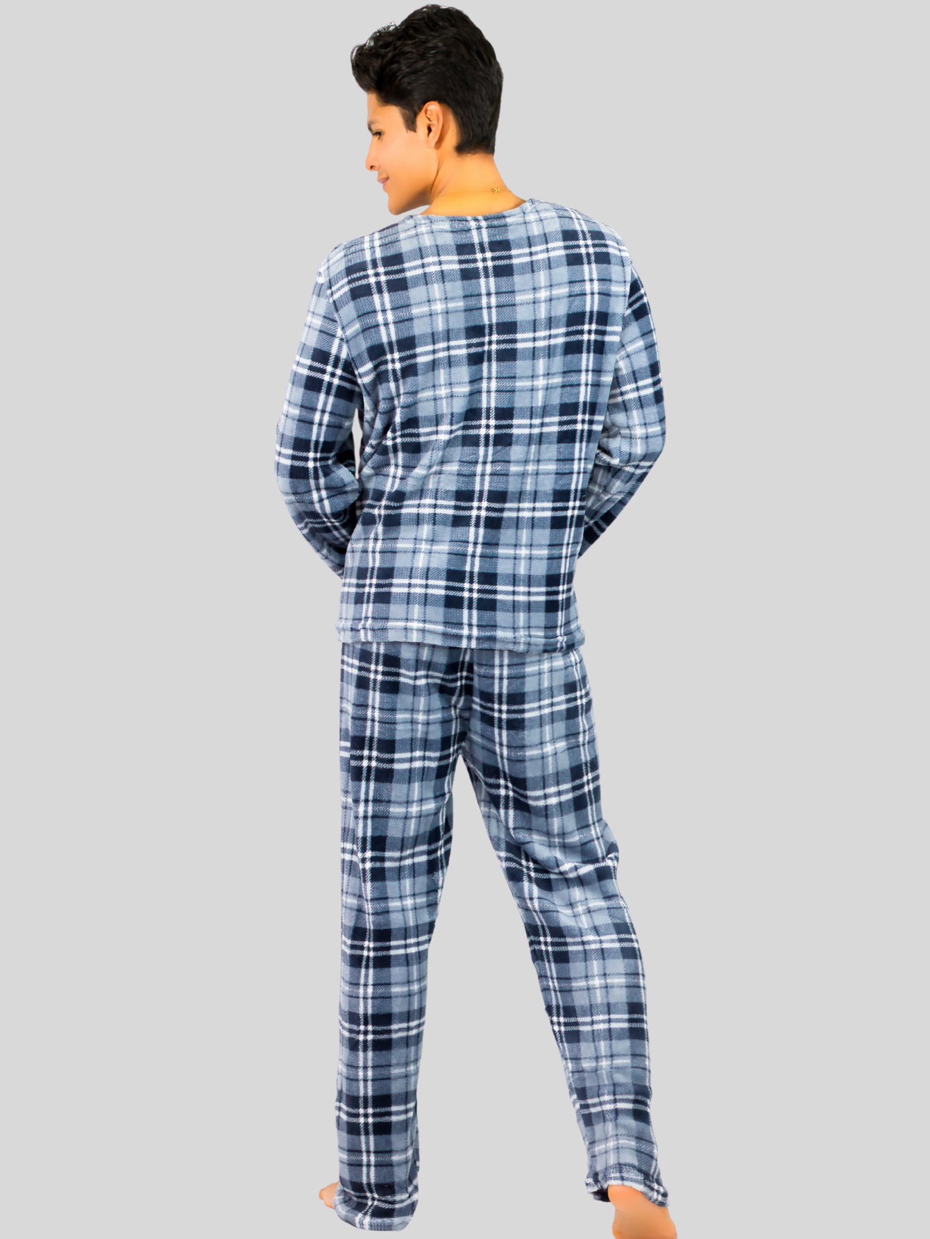 Foto 4 pulgar | Pijama De Hombre Afelpada Pantalón Sudadera Tela Pij-055-2-hom D33 Polar Suave