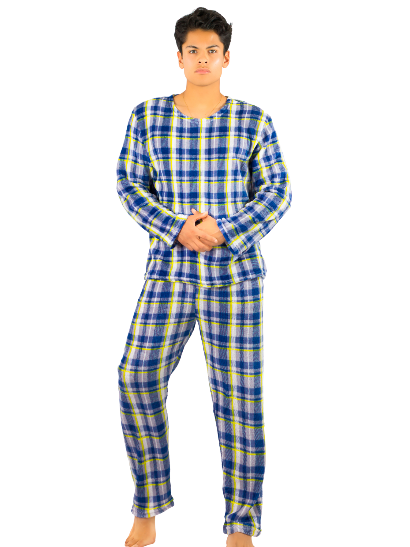 Foto 2 pulgar | Pijama De Hombre Afelpada Pantalón Sudadera Tela Pij-055-2-hom D37 Polar Suave