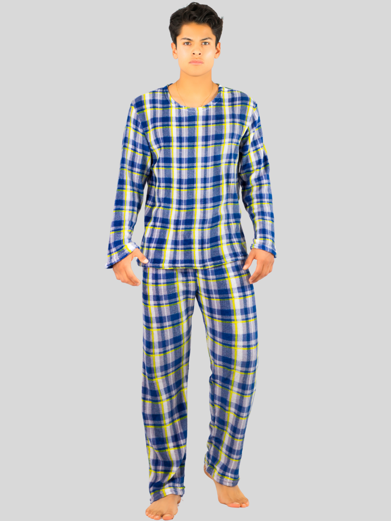 Foto 3 pulgar | Pijama De Hombre Afelpada Pantalón Sudadera Tela Pij-055-2-hom D37 Polar Suave