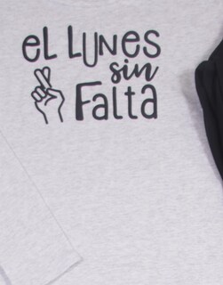 Foto 2 | Pijama Para Dama Manga Larga “el Lunes Sin Falta” Twins