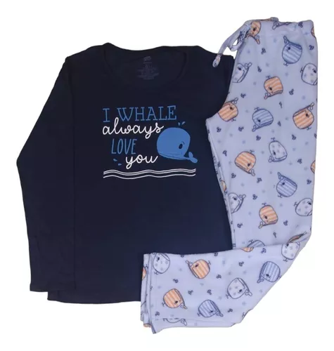 Foto 1 | Pijama Para Dama Manga Larga “i Whale Always Love You” Twins