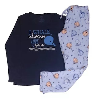 Foto 1 | Pijama Para Dama Manga Larga “i Whale Always Love You” Twins
