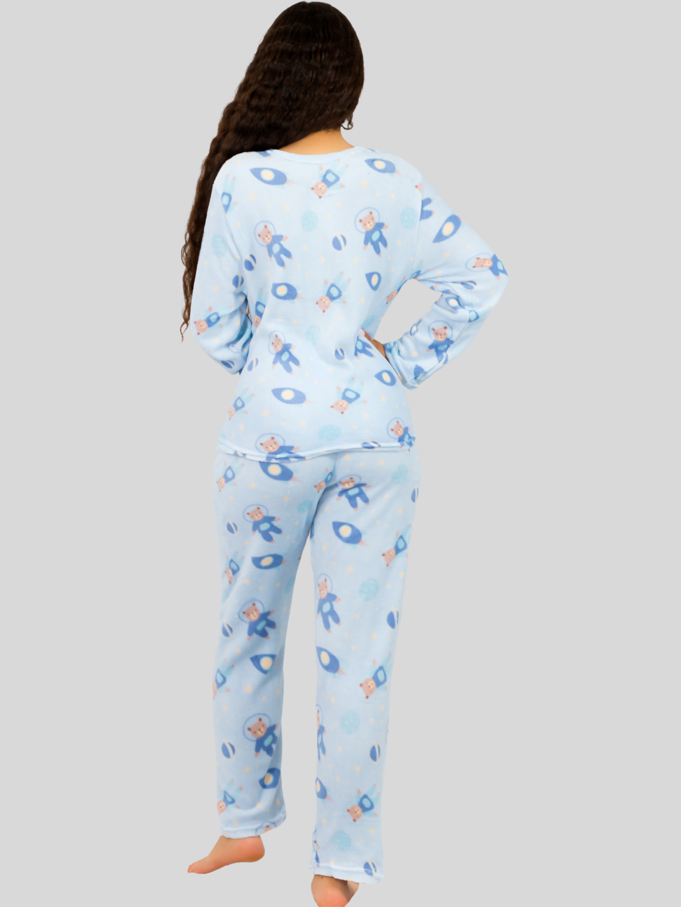Foto 4 pulgar | Pijama Afelpada Mujer Polar Pantalón Sudadera Ropa Invierno Pij 035 2 Variedad De Diseños Invierno