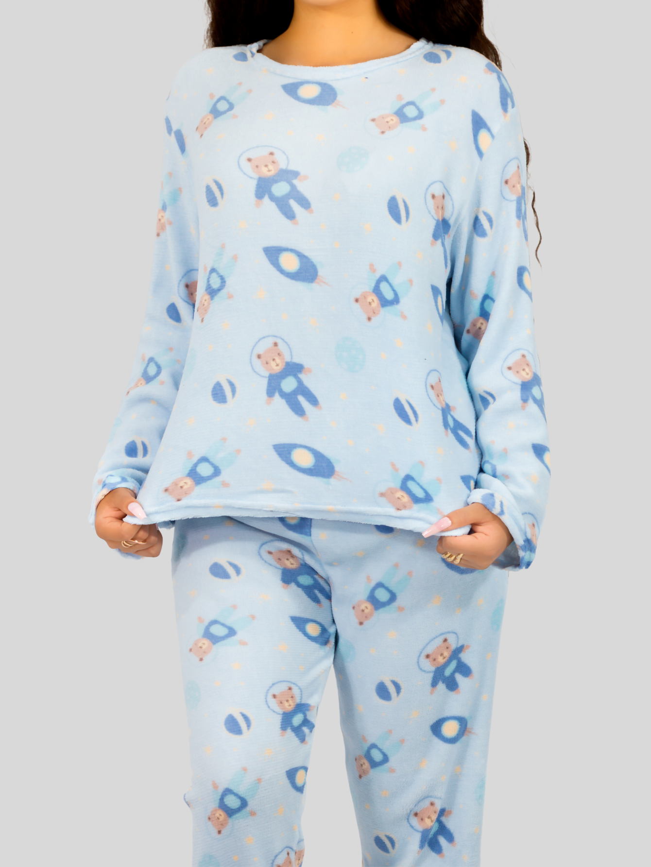 Foto 5 pulgar | Pijama Afelpada Mujer Polar Pantalón Sudadera Ropa Invierno Pij 035 2 Variedad De Diseños Invierno