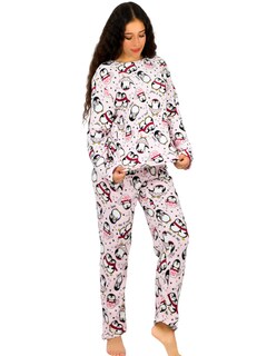 Foto 1 | Pijama Afelpada Mujer Polar Pantalón Sudadera Ropa Invierno Pij 035 2 Variedad De Diseños Invierno