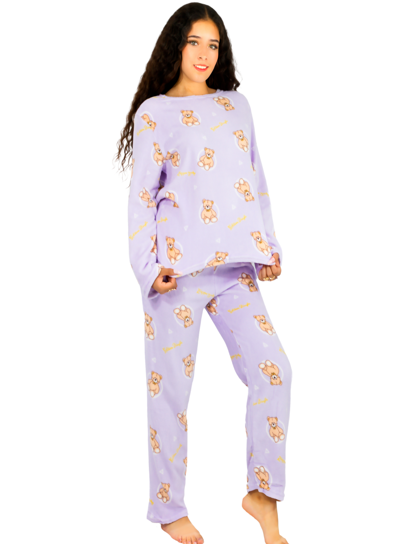 Foto 2 pulgar | Pijama Afelpada Mujer Polar Pantalón Sudadera Ropa Invierno Pij 035 2 Variedad De Diseños Invierno